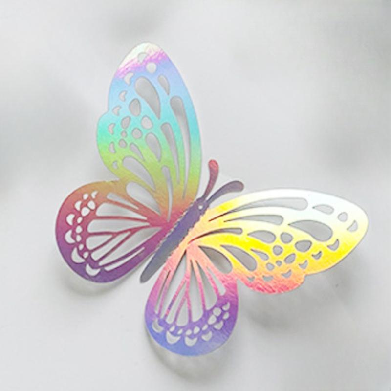 

3D порожнисті наклейки з метеликами. Барвисте мистецтво. Домашня вечірка. Фон для декору стін спальні. Наклейки на стіни. 12 pieces (set)