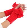 Short Bow Gloves New Autumn and Winter Girls' Cute Wrist Guards  Knitted Woolen Warm Finger Exposing Sleeves