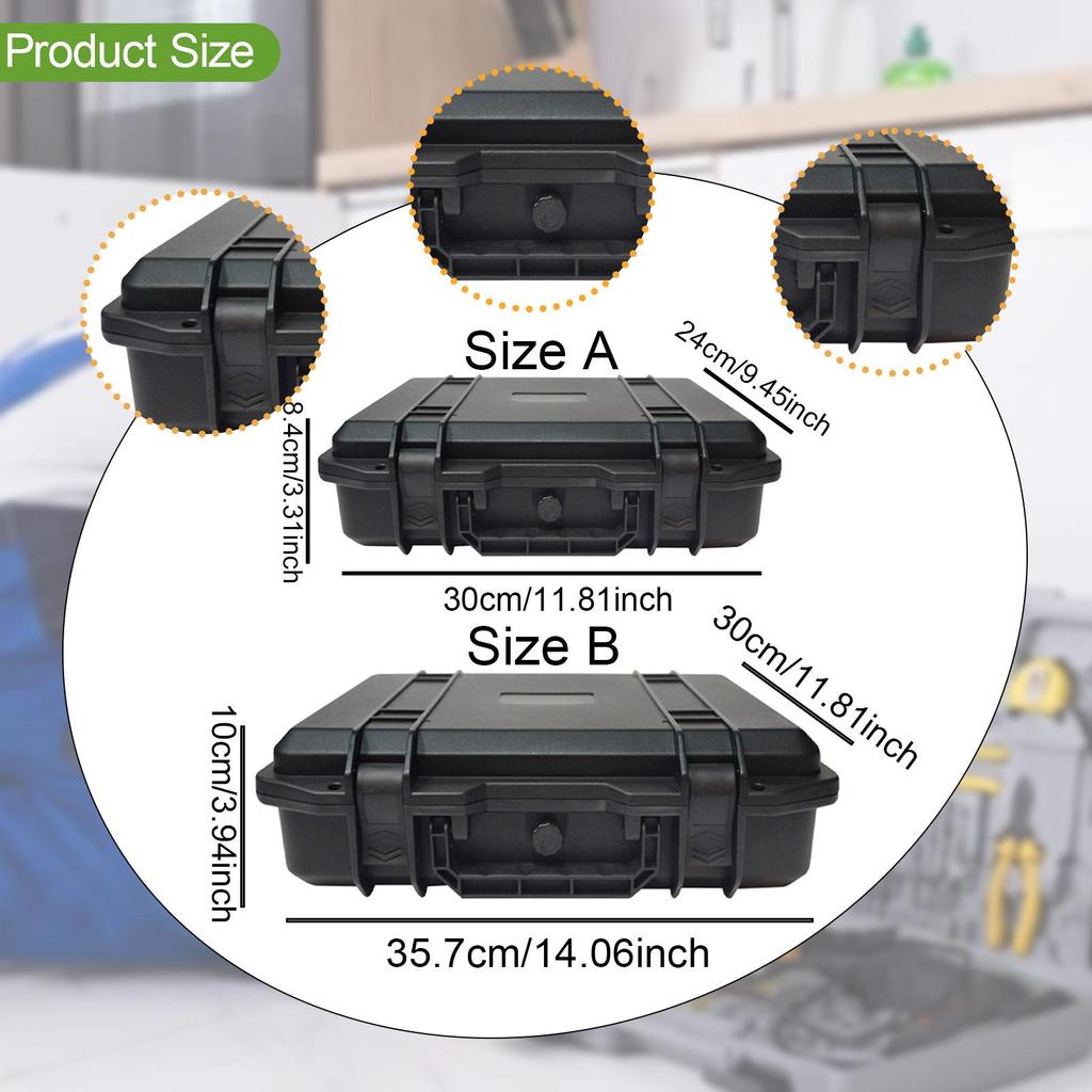Portable Toolbox Storage Case Water Resistant Container for Small Equipment