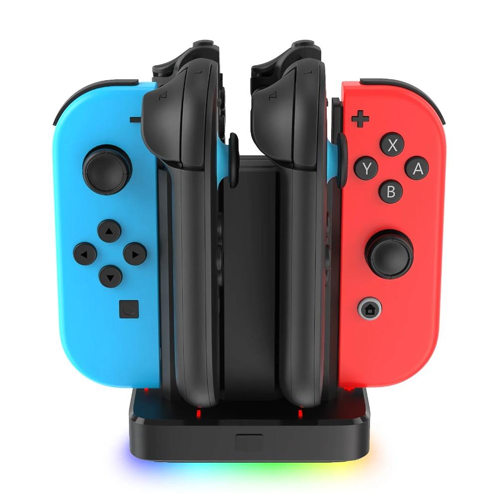 6 in 1 Charging Dock Compatible with Switch 1 2 for Joy Con & OLED Model Controller with RGB Lighting Switch 2 Handle Bracket