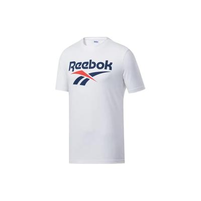 Reebok CL F Vektor T-Shirt Letter Logo Print Atmungsaktiv Rundhals Kurzarm T-Shirt Unisex Oberteile Weiß FK2655