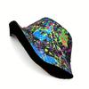 Colorful Tie-Dye Splatter Digital Printed Reversible Bucket Hat a Lightweight Trendy Fisherman'S Cap Suitable for Men And Women
