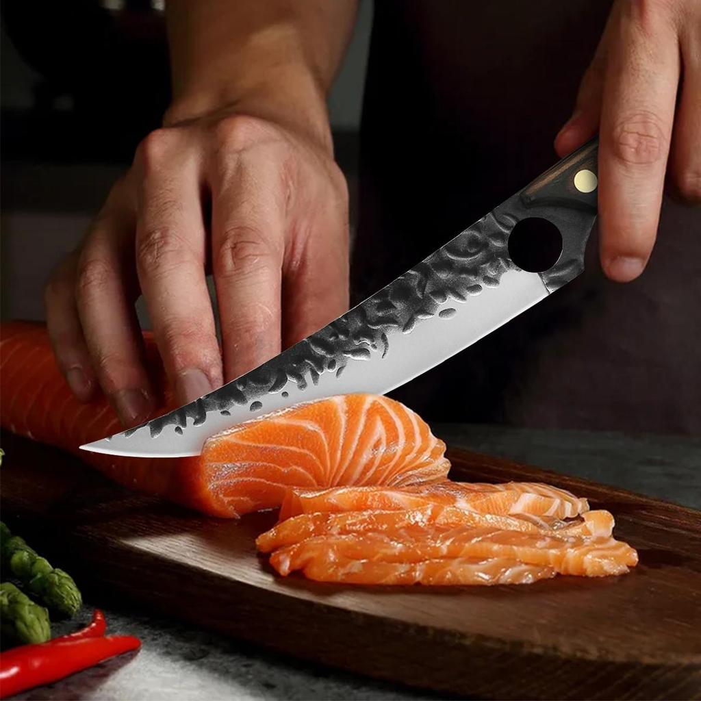 Forged Boning Knife Kitchen Knife Stainless Steel Slaughter Meat Cleaver Boning Knife Hand Forged Blade Butcher Knife