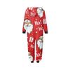 Christmas Print Family Matching Hooded Long Sleeved Zippered Jumpsuit Set