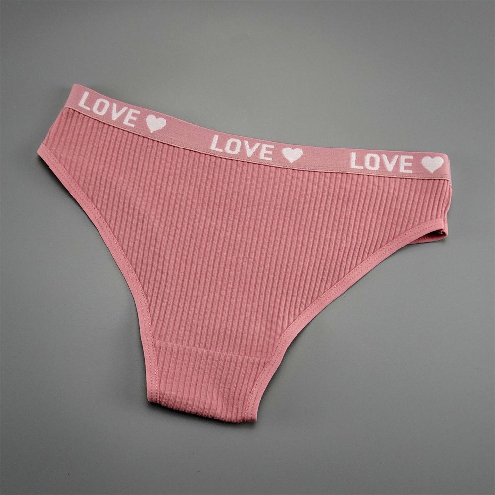 6 PCS/Pack Women Underwears Low Waist Cute Girls' Letters Waistband Cotton Briefs Comfortable Seamless Ladies Lingerie