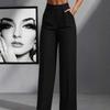 Women's New High Waist Straight Leg Tube Simple Suit Pants Women Solid Color Fashion Casual Long Pants Elegant Office Spring Autumn Clothing