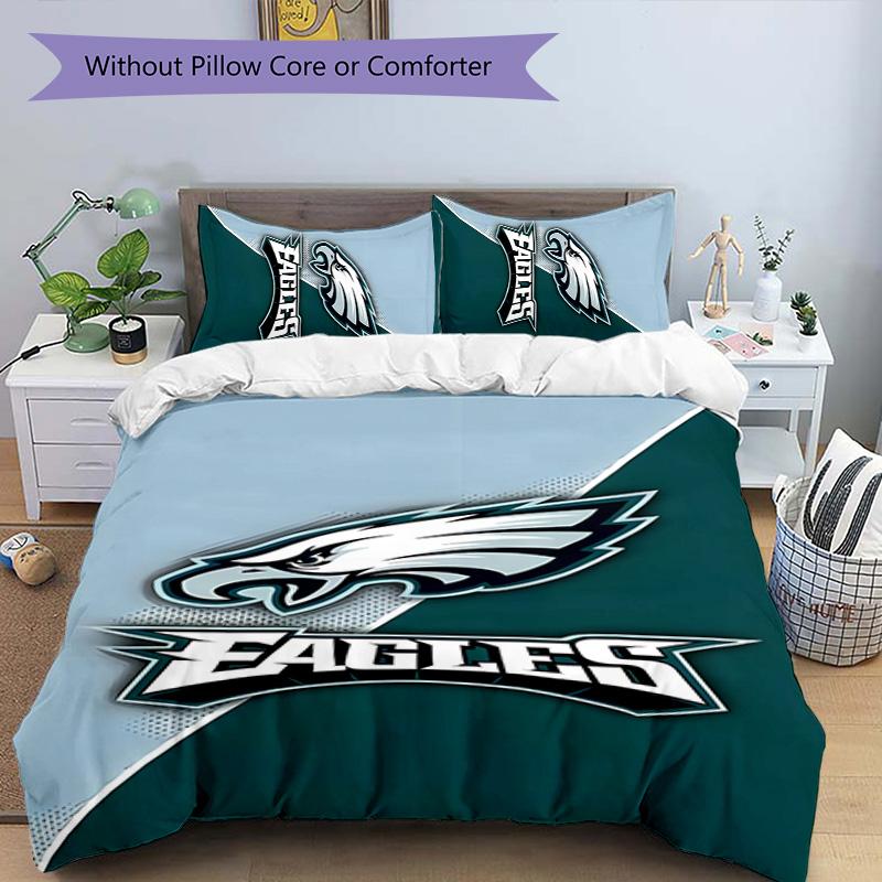 Σετ κλινοσκεπασμάτων με σχέδιο LOGO Philadelphia Eagles 3 τεμαχίων, σετ κάλυμμα παπλώματος περιλαμβάνει κάλυμμα παπλώματος & μαξιλαροθήκες, τέλειος διάκοσμος υπνοδωματίου για όλες τις εποχές & δώρο