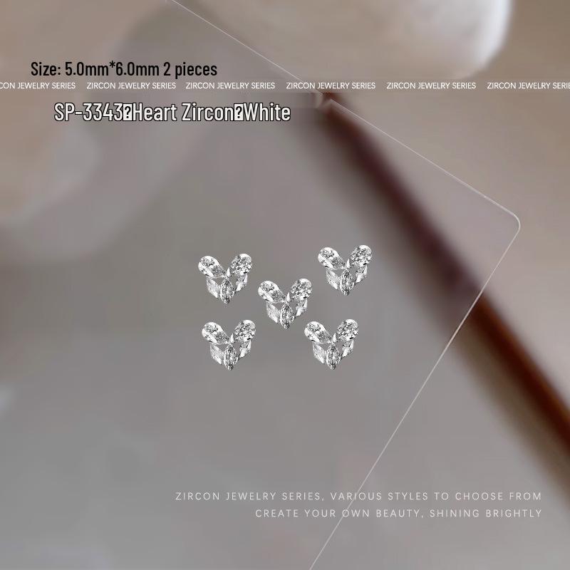 

Butterfly Zircon Nail Art Jewelry - Pink & White Marquise Diamond Alloy Accessories
