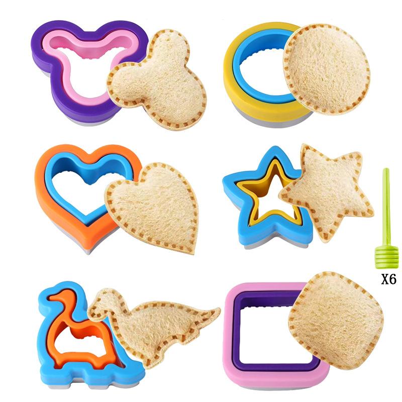 Sandwich Cutters Set for Children Food Cookie Maker Bread Biscuits Mold DIY Cute Shape Baking Accessories for Lunch Bento Box
