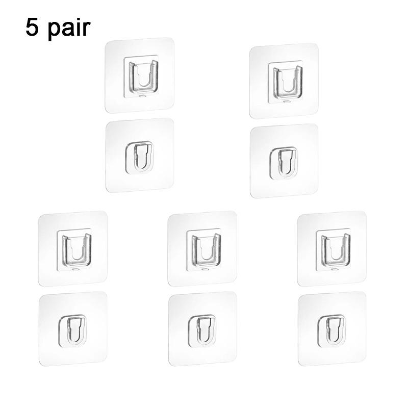 Double-Sided Adhesive Wall Hooks Multi-Purpose Transparent Hooks Waterproof Clothes Hats Towel Hooks Kitchen Bath Door Hooks