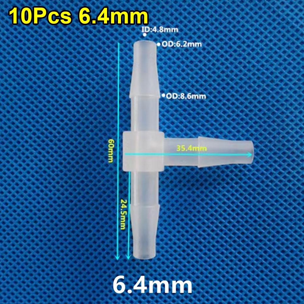 10Pcs 1.6-15.8mm T-Type Tee Connector Equal Diameter Plastic 3 Way Connector PP PE Soft Hose Fittings