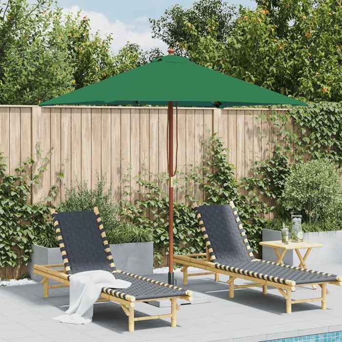 VidaXL Parasol d'Extérieur avec Mât en Bois, Pare-soleil de Patio, Abri de Soleil, Parasol de Plage Jardin Terrasse Balcon, 44534