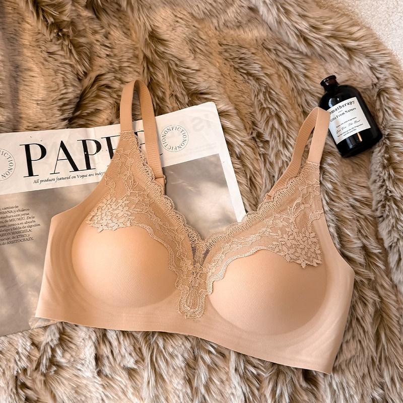 Оригинальный бесшовный жидкий тональный крем, собранная грудь без косточек, двойная грудь, удобный кружевной чехол-бюстгальтер против провисания M (recommended 75ab)