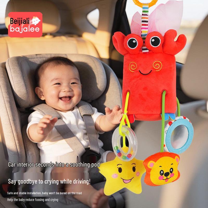Crab Tissue Box Baby Stroller Pendant & Pull-Along Rattle Toy Safety Seat