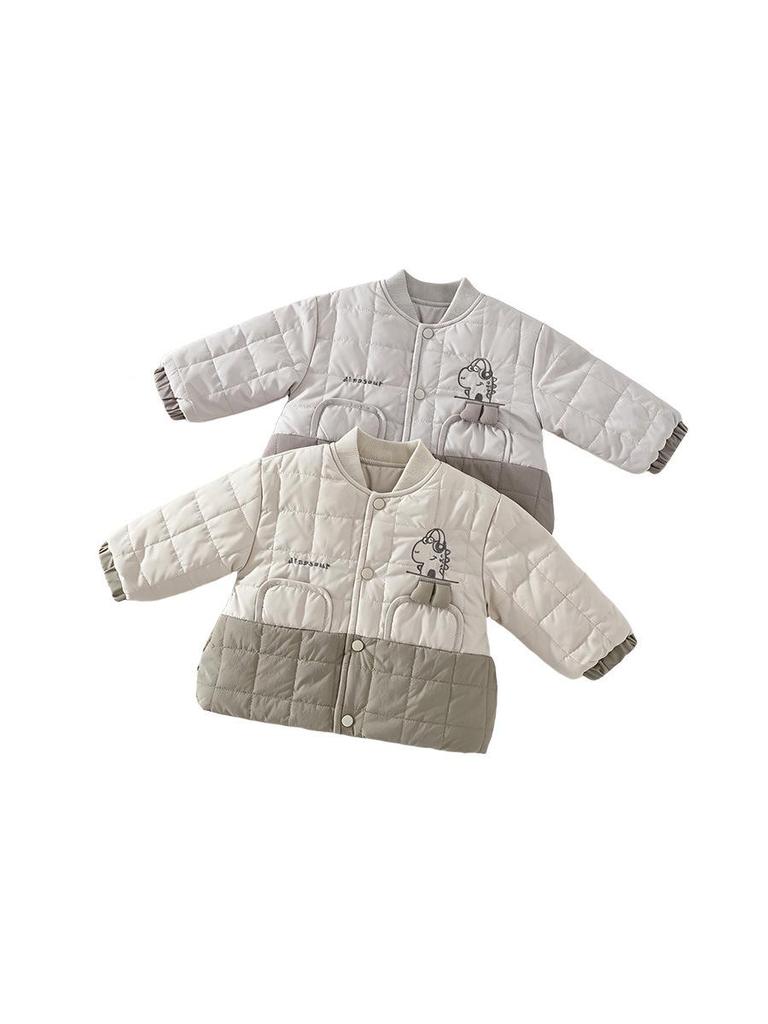Giacca in Cotone con Elefantino Coreano e Musica Dinosauro per Neonati - Capo d'Abbigliamento Spesso per Bambini Piccoli Autunno/Inverno