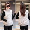 Autumn and winter new vest women's loose stand-up collar thickened down cotton jacket vest cotton vest outer wear