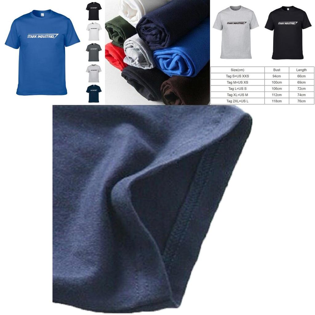 Premium Cotton Blend Iron Man Stark Industries Short Sleeve T-shirt For Avengers Fans