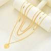 4pcs/Set Elegant Vintage Heart Pendant Necklaces For Women Fashion Minimalist Gold Color Necklace Daily Wear Party Jewelry Gifts