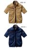 BURTLE Aircraft Fan-Equipped Workwear, Short Sleeve Blouson (Clothing Only), AC7146, Size 3L, 59 Olive Gray