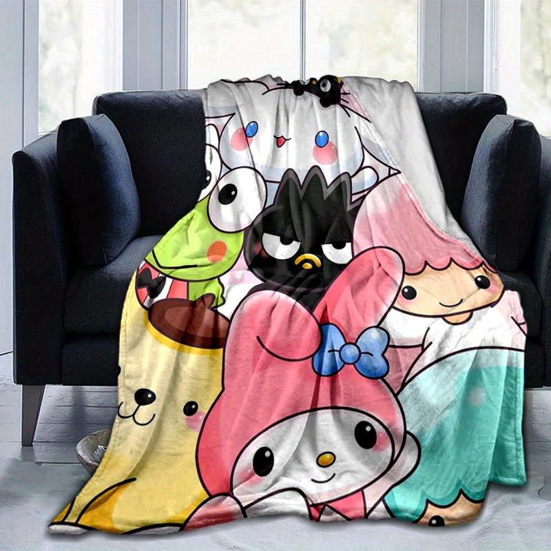 1pc Sanrio Cute Characters Home Decor Flannel Blanket: Perfect Gift for Bedroom, Living Room, Travel, Camping, Car, Beach, Office Nap, Ideal Sofa Blan
