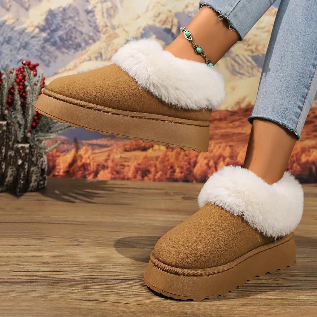 2024 New Warm Boots Women's Winter Flat Shoes Short Plush Ankle Snow Boots Casual Shoes Sports Suede Botas