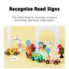 Montessori Wooden Toys Magnetic Small Train DIY Traffic Sign Recognition Vehicle Cognition Car Models Children Educational Toys