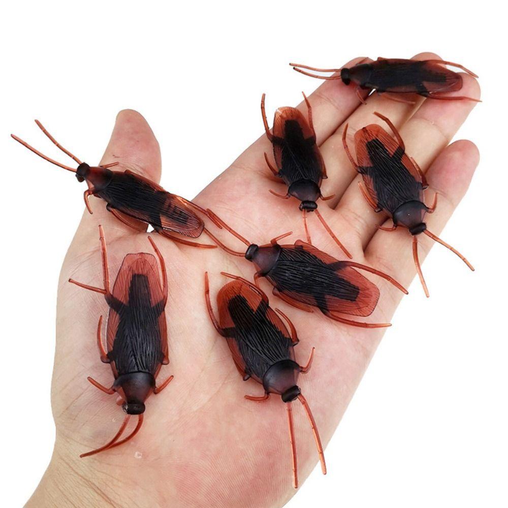 50pcs Bug Roaches Simulation Cockroach Toys Trick Cockroach Prank Toys  Men Women