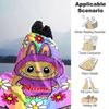 Cute Monster With Flowers Blanket With Customizable Name Comfortable In All Seasons Suitable For Sofas Beds Travel Camping And Office Decoration A
