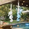 Rustic Style Seahorse Wind Chime Hand Carved Mediterranean Car Seahorse Hanger Marine Themed Handcrafted Wooden Door Chimes