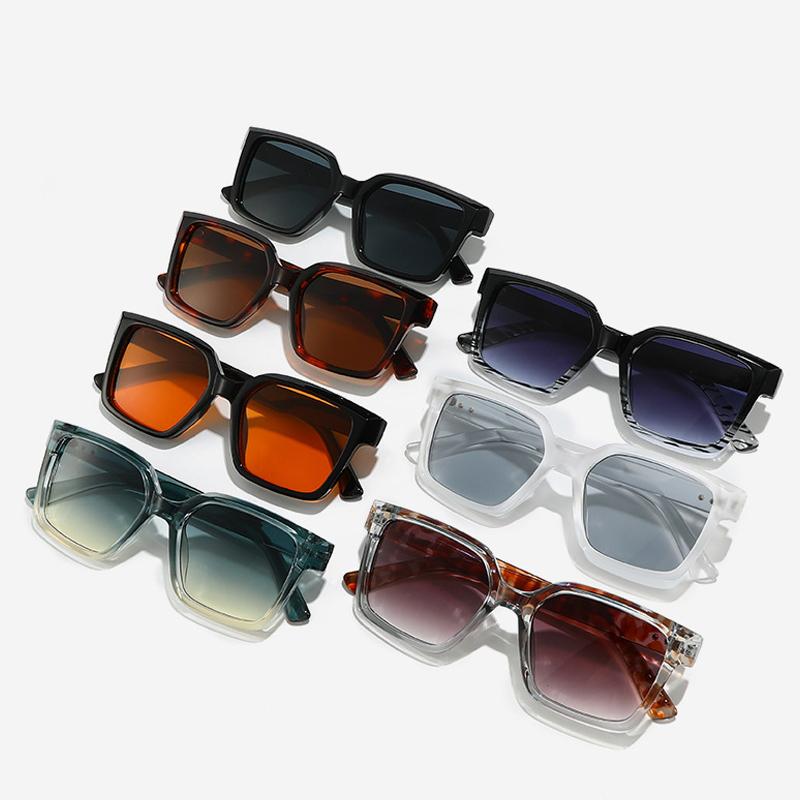  New Square Sunglasses Women Shades UV400 Retro Trending Rivets Men Gradient Orange Sun Glasses