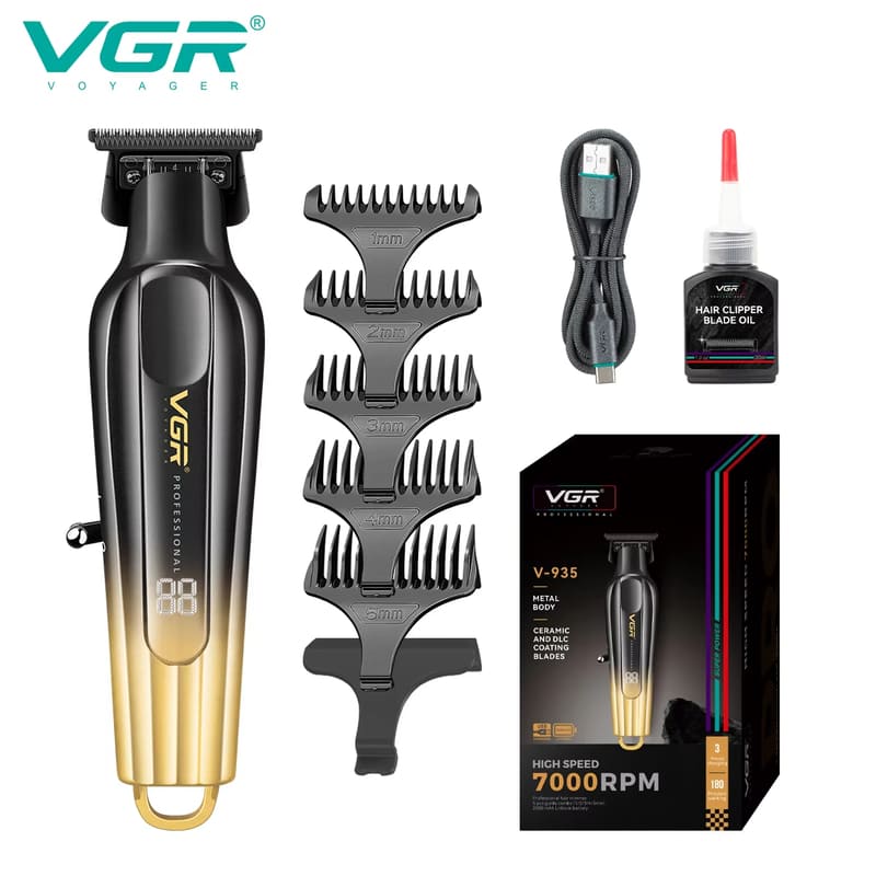 High-quality Gradient Design Hair Clipper for Men with Engraved LED Digital Display  Hair Salon Shaving Clipper  High-power Electric Hair Clipper