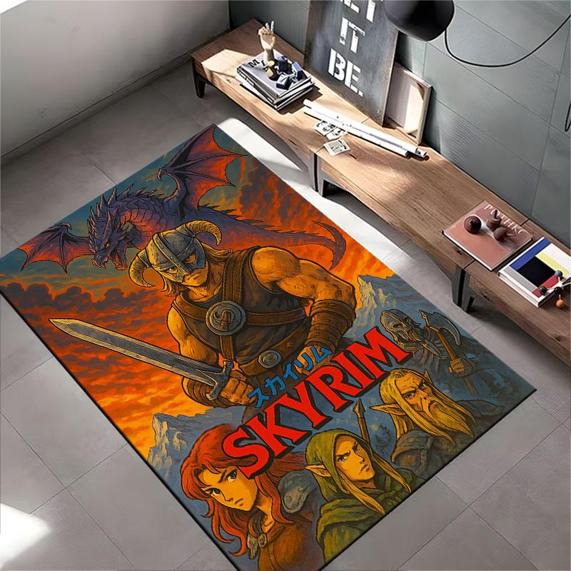 Skyrim Graphic Art Carpet Suitable As a Non-slip Mat for the Living Room or Bedroom Sofa
