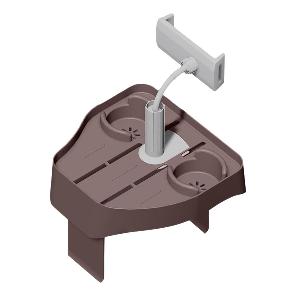 

3-в-1 Нековзкий піднос для напоїв для спа-салону з бічним столиком, тримачем для склянки та телефону, затискач для басейну, піднос для напоїв для вуличного надувного басейну темно-коричневого кольору