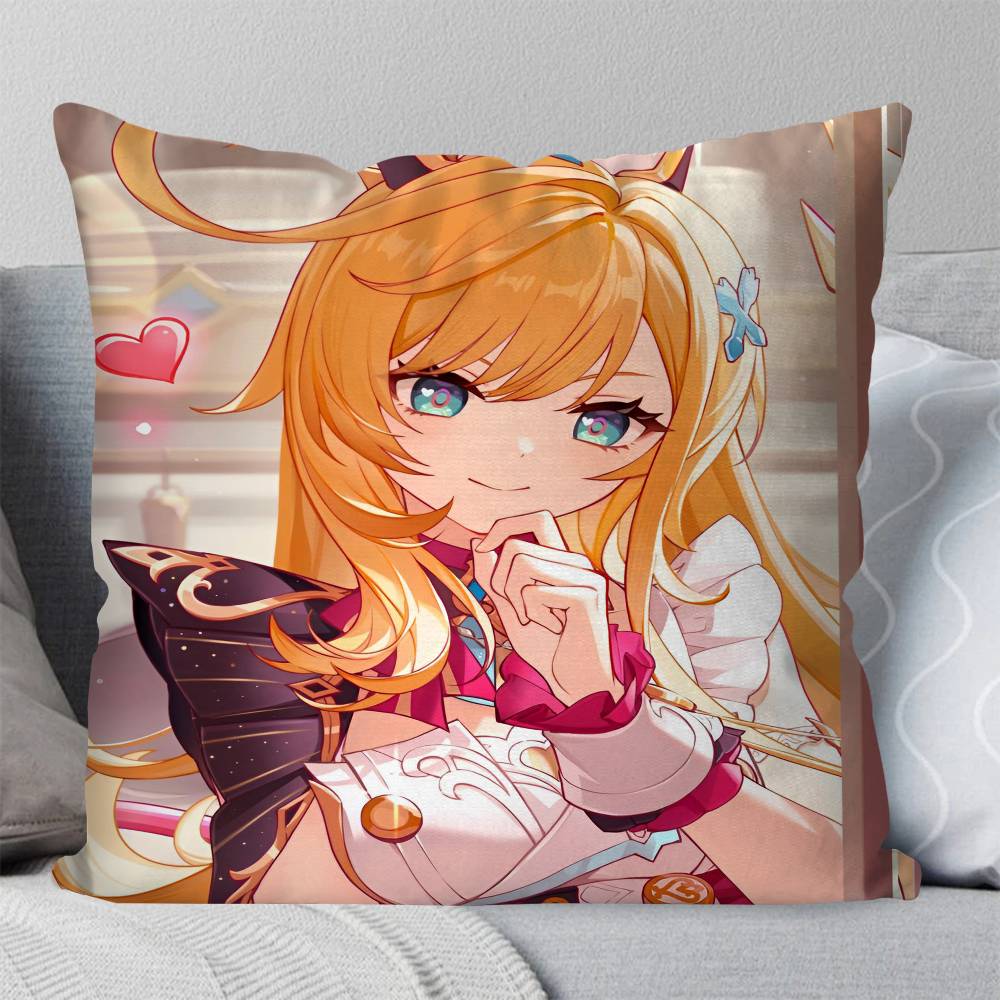 Game Genshin Impact Escoffier Pillow Case Square Pillow Bedroom Sofa Leisure Comfort Cushion Car Living Room Home Decoration