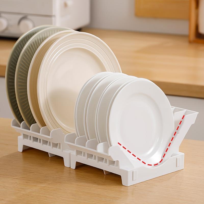 Space Saving Storage Artifact Kitchen Dish Rack Drawer-style Adjustable Separated Drainage Shelf Dual-purpose Bowl and Plate Holder
