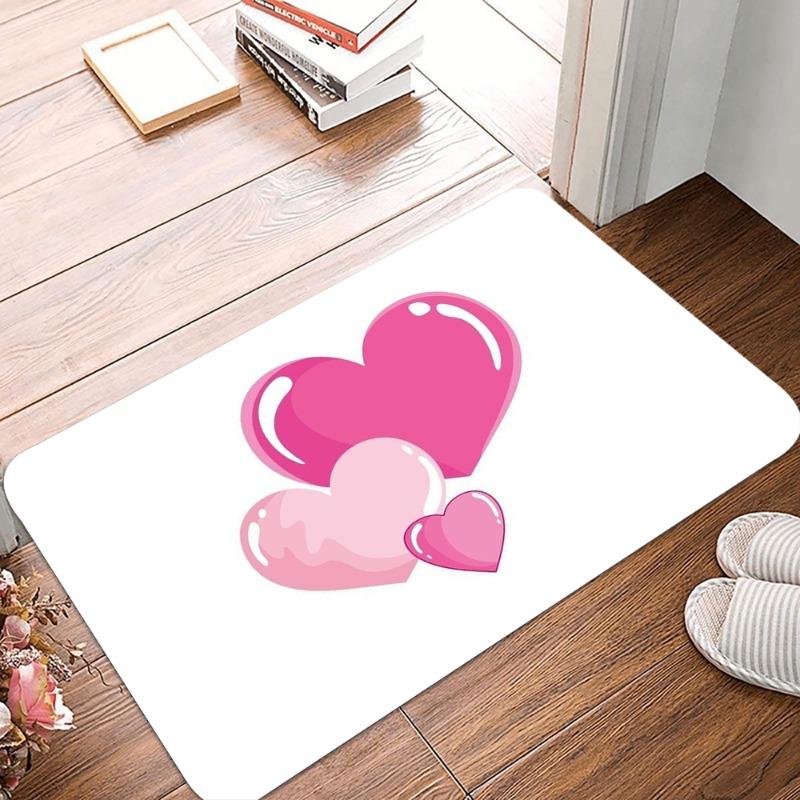 Love Printing Non-Slip Small Rug Waterproof Easy To Clean Floor Mat for Indoor Outdoor Use Durable Home Decoration Beautiful