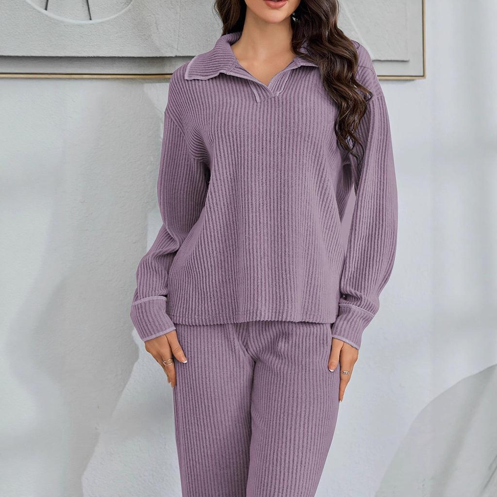 Women's Autumn/Winter Casual Pajama Set - Fashionable, Comfortable, Long Sleeve & Pants