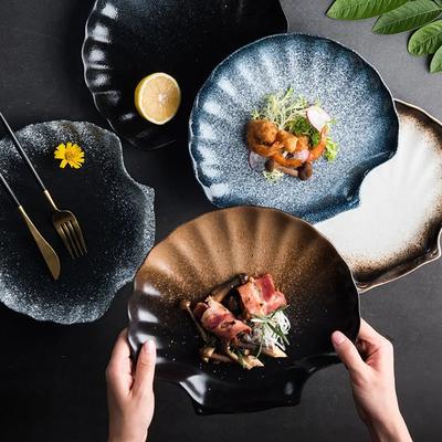 Japanese Tableware Creative Ceramic Sushi Plate, Shell Snack Fruit Plate Household