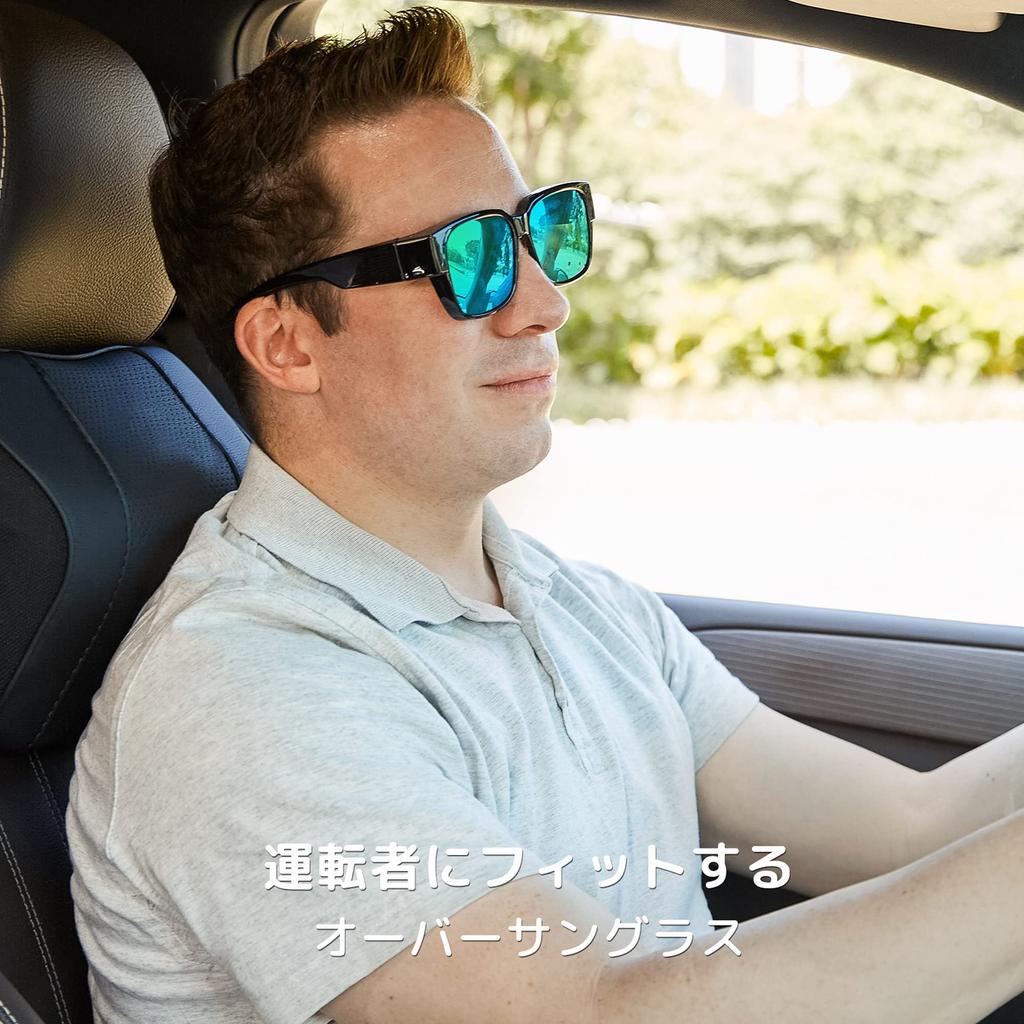[Cyxus] Oversized Sunglasses, designed to be worn over eyeglasses, polarized lenses, UV protection, ultra-lightweight, TR90 material, slimming