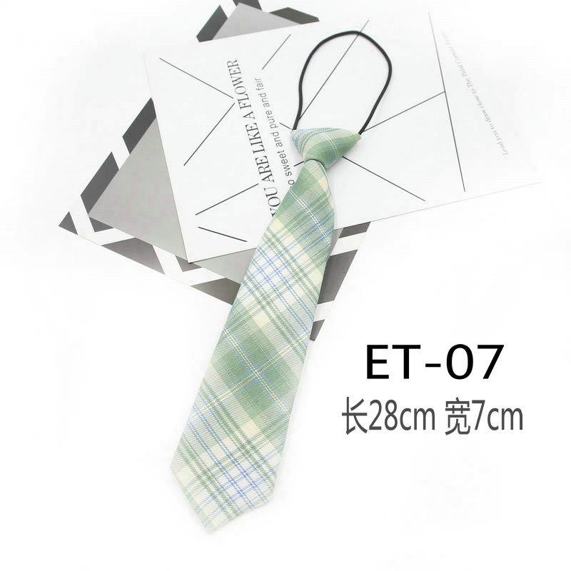 Ins Plaid Cotton Tie, Women'S Uniform College Style Rubber Band, Free Lazy Tie