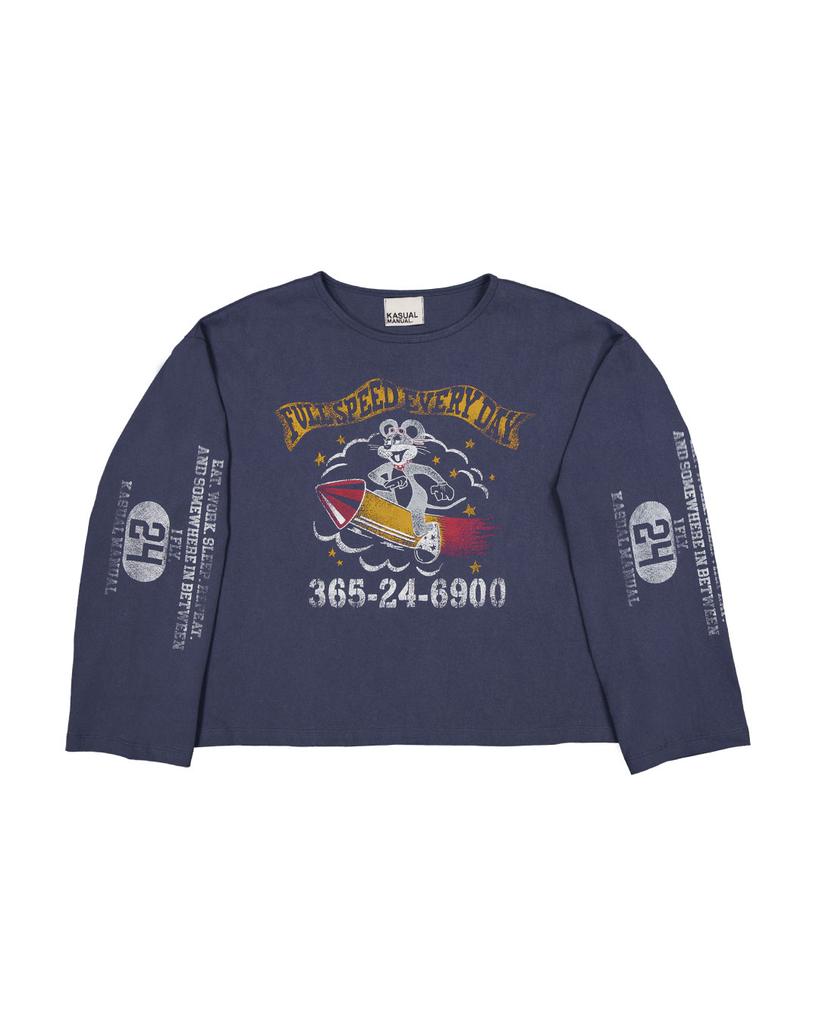 KASUAL MANUAL Rocket Pigment T-Shirt Navy