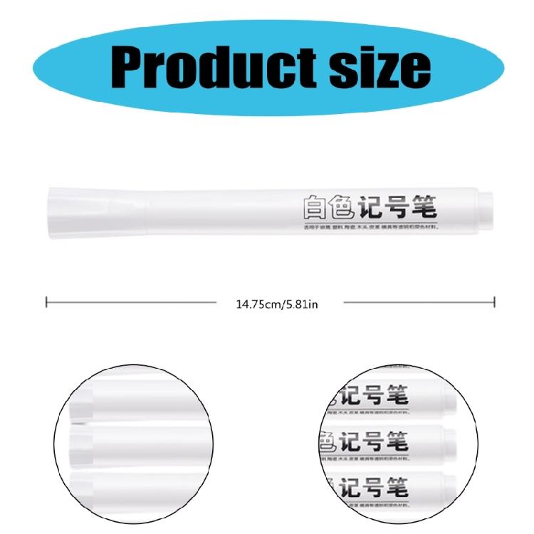 10 Pieces White Markers Waterproof Paint Pens Permanent Markers Marker Pens Oil-based Markers for Tire Metal Glass