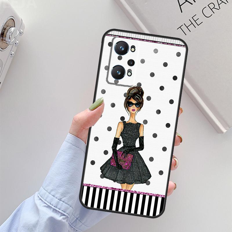Fashion Girl For Realme 11 10 12 13 14 Pro Plus GT 5 6 6T GT7 Pro C67 C61 C53 C51 C21Y C25S C55 C75 Case