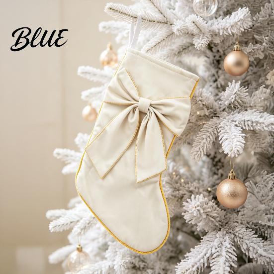 Home Decor for Christmas Tree Soft Velvet Stocking Fireplace Decor Large Hanging Gift Bag Storage Pouch with Bow Plush Candy Tote Kids Festive
