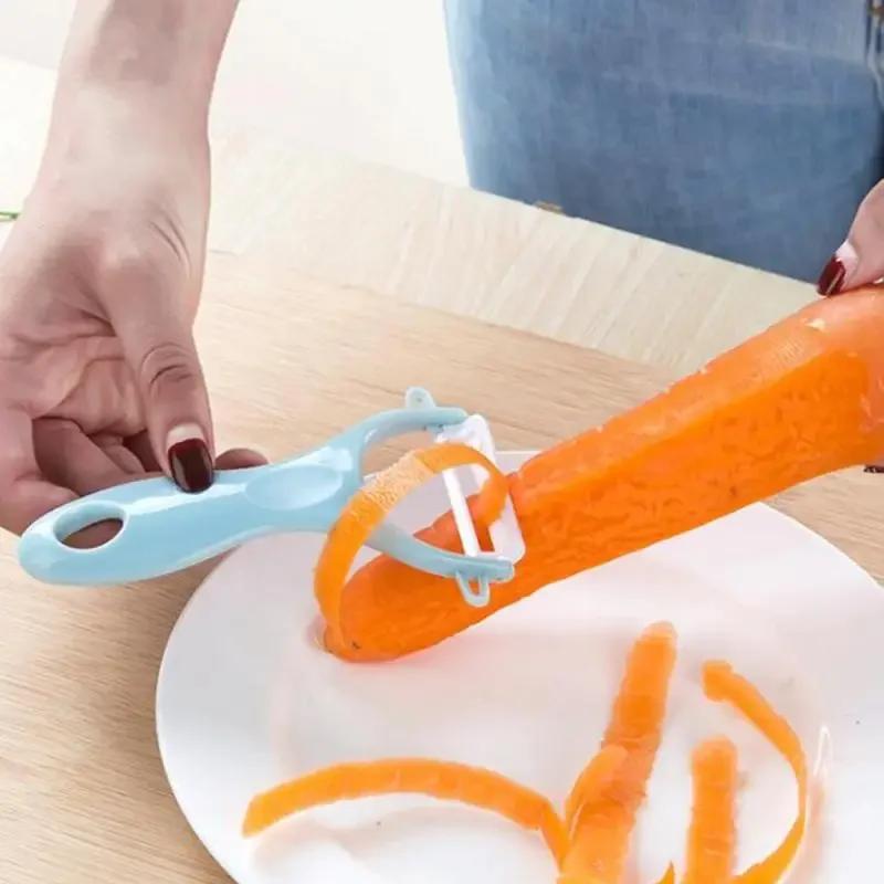 1 Stück Keramikschäler Obstmesser Schälmesser Gemüse Schäler mit Keramikklinge Küchenzubehör Gemüsewerkzeuge Zufällige Farbe