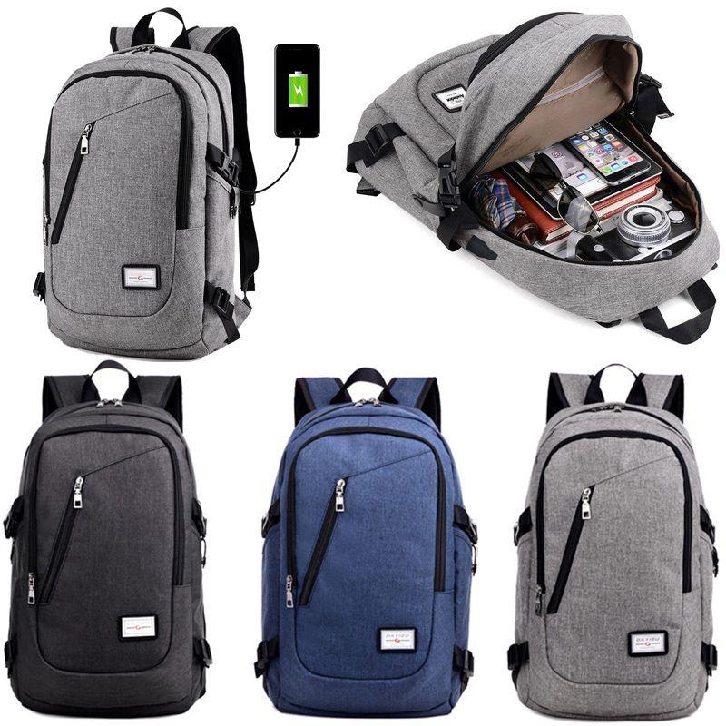 Versatile Unisex Usb Charging Backpack For Laptop Notebook Outdoor Travel And School