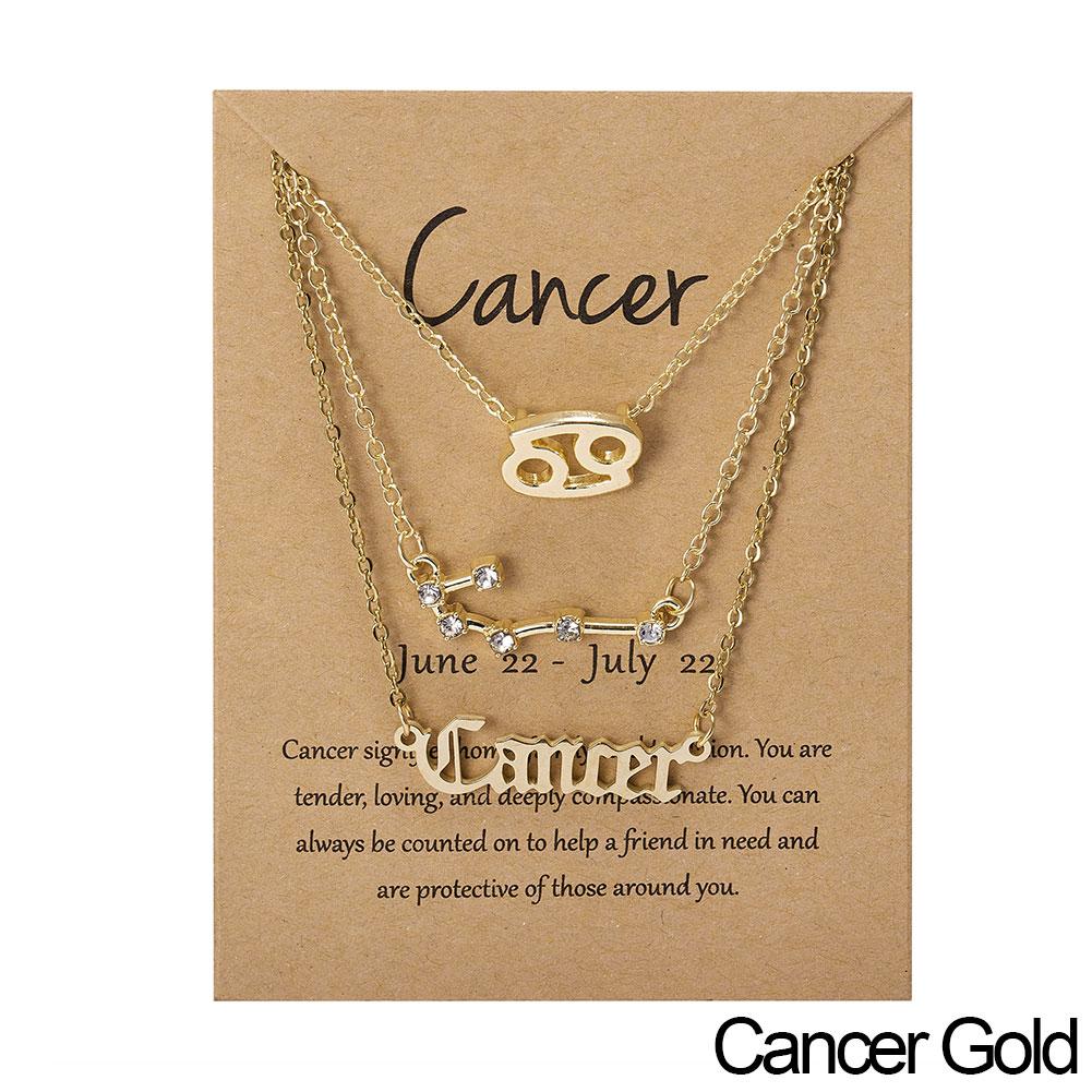 Fashion 12 Constellation Zodiac Star Sign Pendant Clear Zircon Women Necklaces Pisces Aries Taurus Horoscope Amulet Jewelry