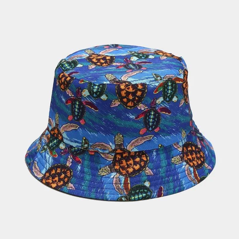Spring And Summer Cotton Print Bucket Hat Fisherman Hat Outdoor Travel Sun Cap For Men And Women 100