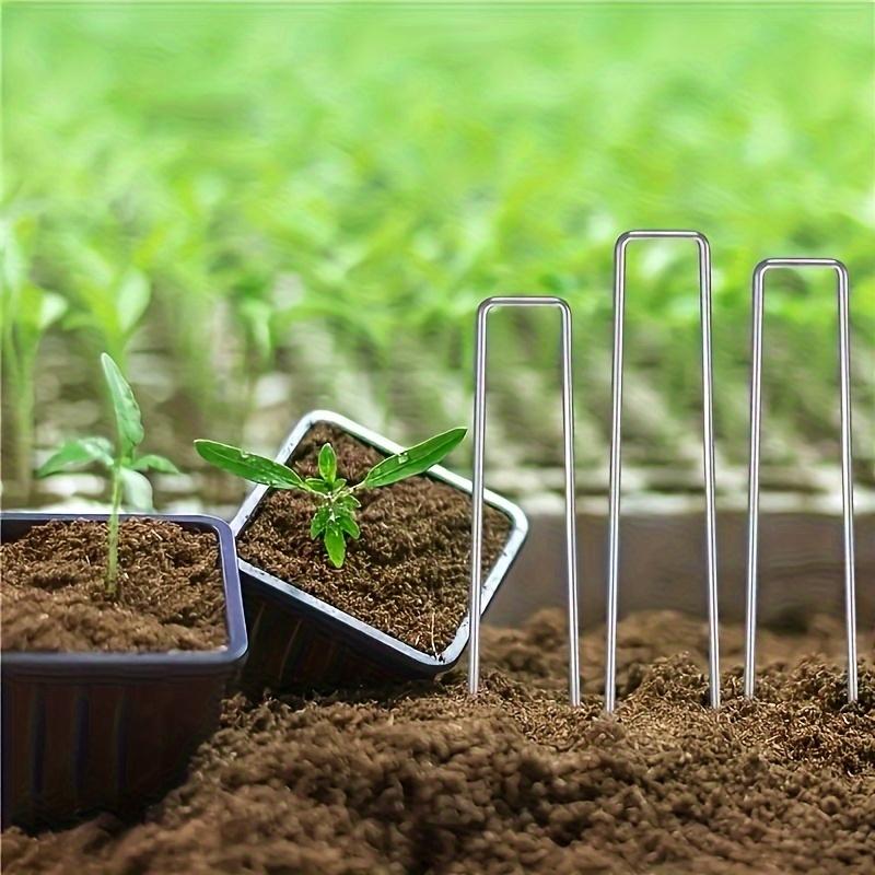 100 Sets Heavy-Duty U-Shaped Zinc Alloy Tent Stakes with Washers - Ideal for Outdoor Tents, Gardening Fabric, Landscape Cloth.