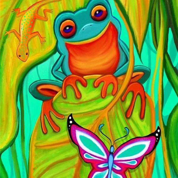 

Сделай сам Бескаркасная льняная масляная живопись: Животный пейзаж для украшения гостиной (40x50cm) Frameless 40x50CM